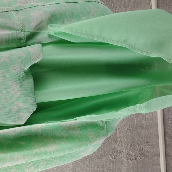 The Tog Shop Petite Vintage Mint Green White Floral Skirt Blouse Two Piece Set - Picture 13 of 16